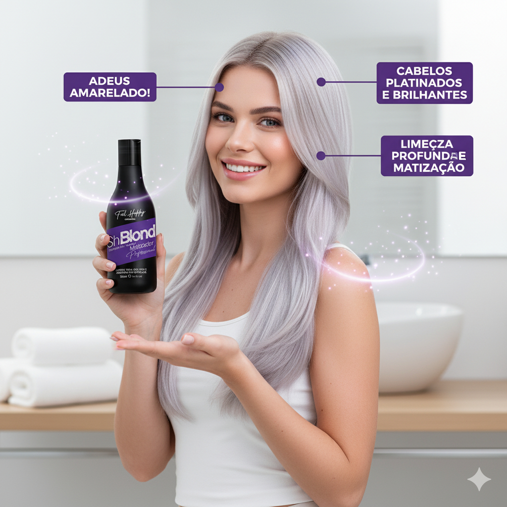 Shampoo Anti Resíduos Orgânico Blond 300ml Feel Happy