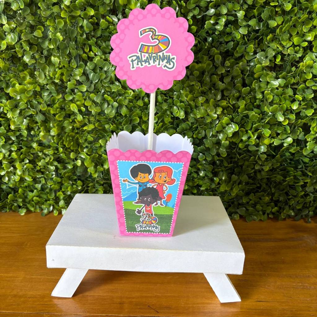 CENTRO DE MESA CACHEPOT PERSONALIZADO - 3 PALAVRINHAS - PEGUE E MONTE - Cachepo - Lembrancinha