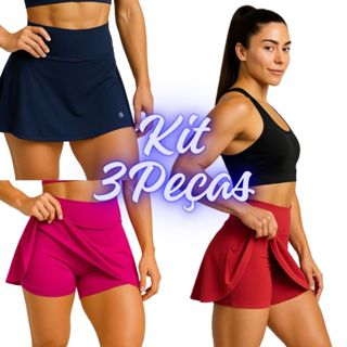 Kit 3 Saia Shortinho Esportivo Beach Tênis Academia Lazer Confortável em Oferta na Shopee