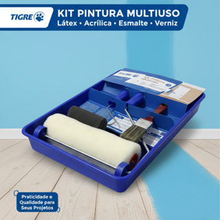 Kit Pintura Completo Tigre 5 Peças com Rolo Pincel Bandeja Suporte Parede Multiuso em Oferta na Shopee