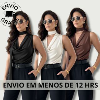 Blusa Feminina estilosa CHOKER blusas elegantes social festa tendencia 2026 verão camisa básica chiq em Oferta na Shopee