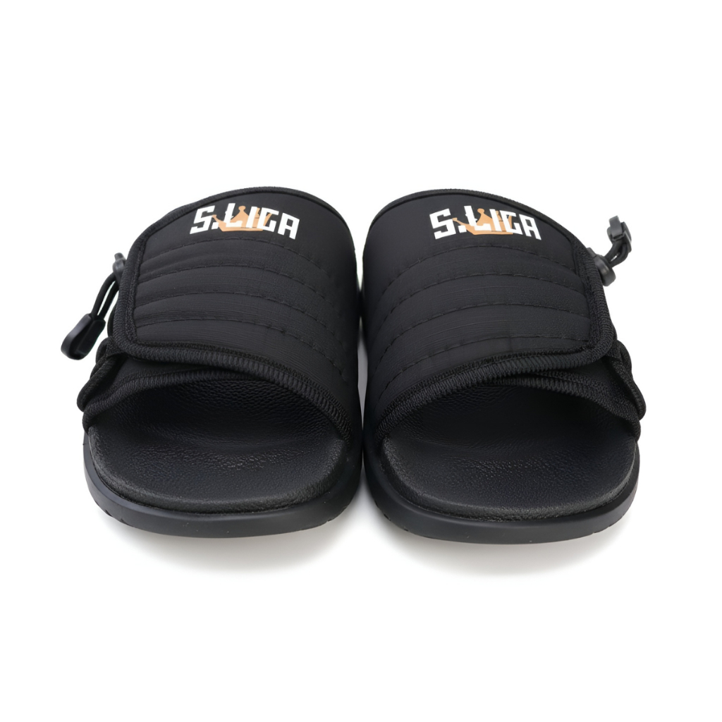 Chinela Infantil Criança Menino Slide Asuna 2.0 Preto Moda Verão Macio e Confortável