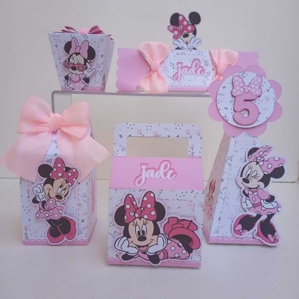 Kit Caixinhas Personalizadas Minnie Rosa /Lembrancinhas para festa /Aniversário /Minnie Rosa