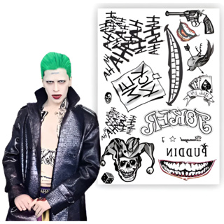 17/34/51 Tatuagem Temporária Grande Halloween Coringa Jocker Realista Fantasia Costume Cosplay Festa em Oferta na Shopee