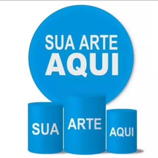 Kit De Capa Para Painel Redondo + Capa para Cilindros | Personalizado com Seu Tema e Arte | Tecido Sublimado em Oferta na Shopee