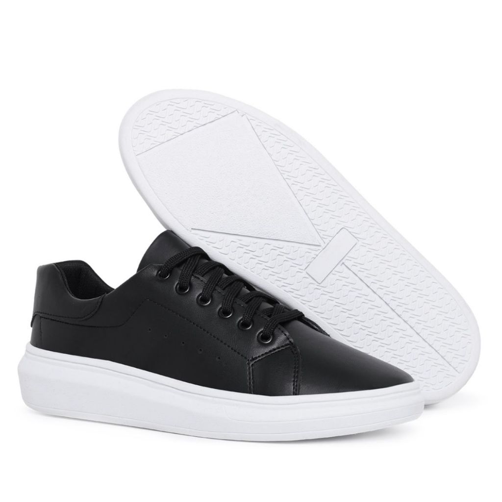 tênis preto sapatenis casual masculino confortável sneaker sola alta promoção