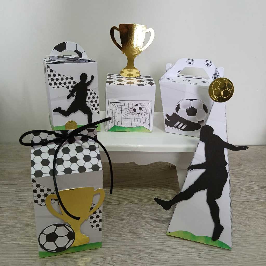 Kit Festa Futebol - Lembrancinhas Personalizadas - Kit Festa Infantil  - Pegue e Monte com aplique 3D em lamicote festa