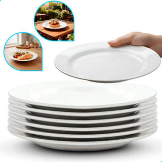 Jogo Kit 06/12/24 UN Pratos Raso Branco Vidro Duralex Menu Temperado Opaline Almoço Jantar Hotel em Oferta na Shopee