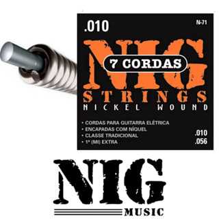 Encordoamento Nig Guitarra De 7 Cordas 010 - 056 - N71 em Oferta na Shopee
