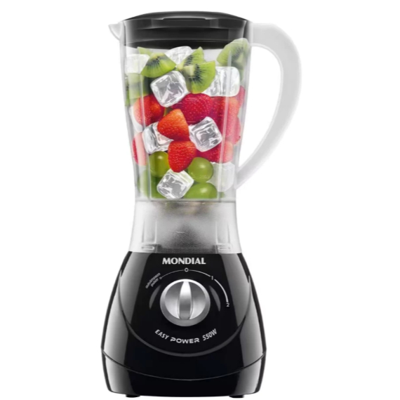 Liquidificador Mondial 550W Easy Power 1,5L – Lâminas Inox, Autolimpeza, Pulsar, 127V