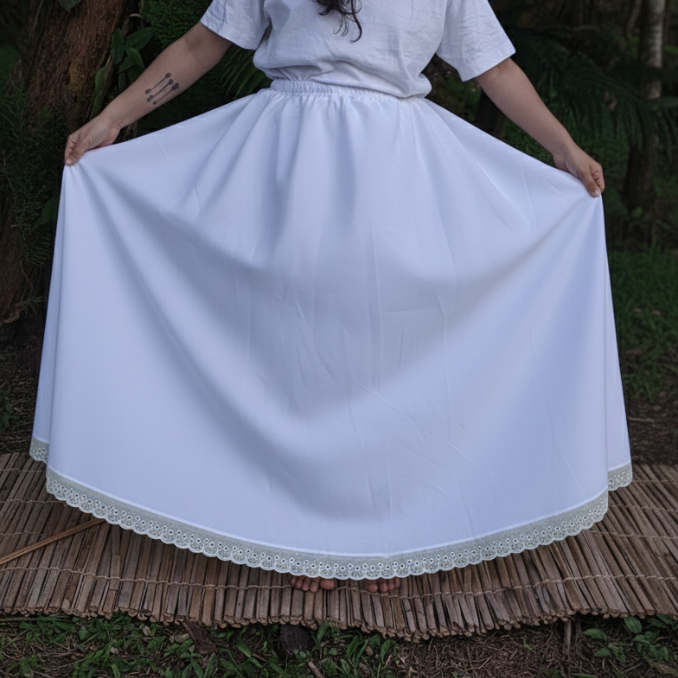 Saia de oxford com renda - Variás cores - Umbanda, Candomblé, Roupas de Santo