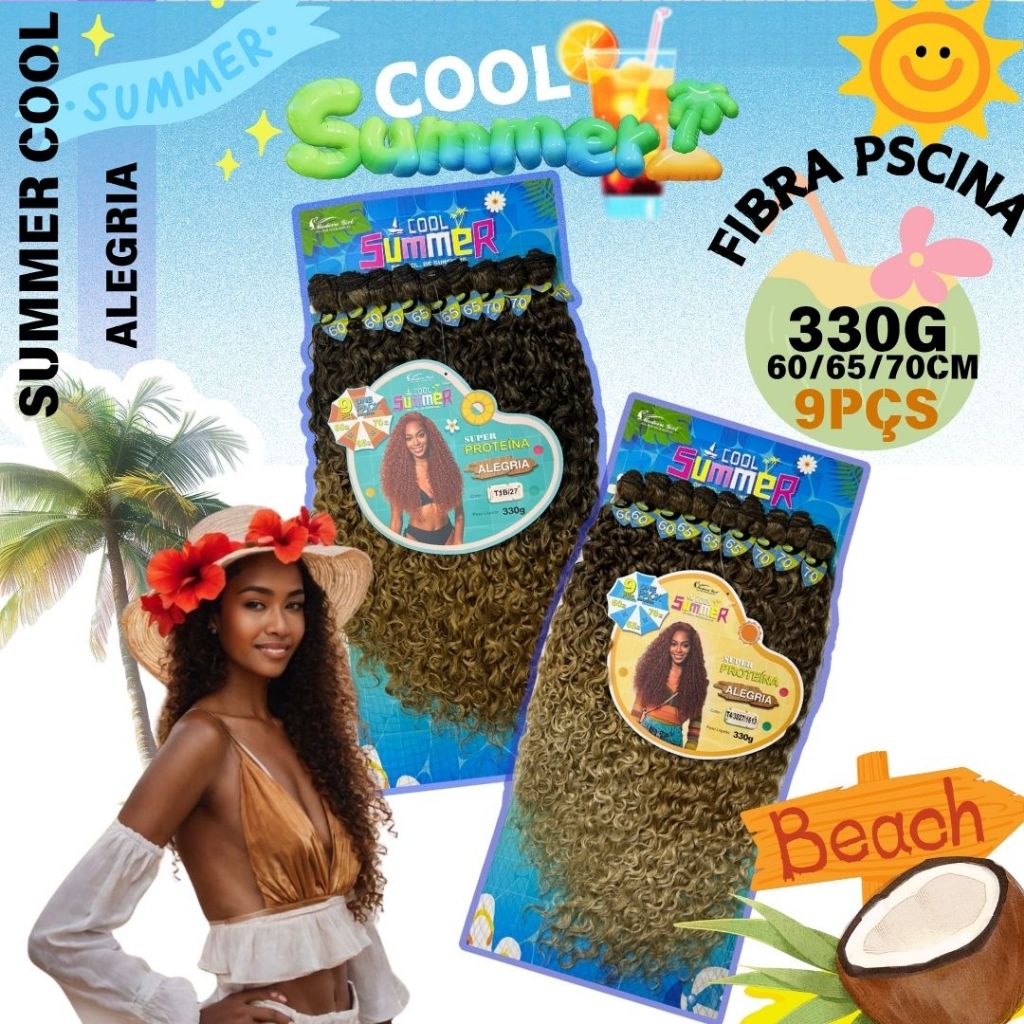Cabelo LUXO PLUS  Modelo Alegria Modern Girl Cool Summer Bio Proteína 330g 9 PCS  entrelace