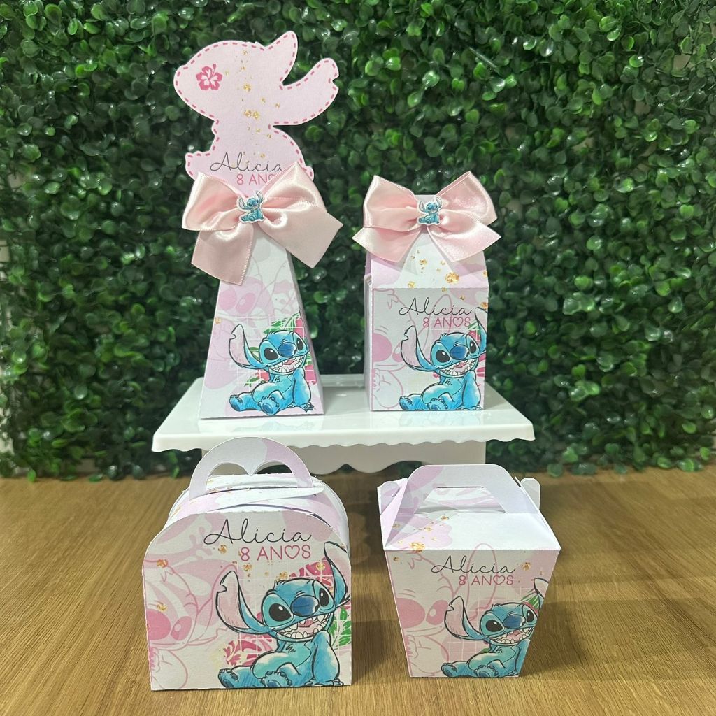 KIT LEMBRANCINHAS STITCH Personalizadas – Lembrancinhas fofas e Delicadas para Festas Stitch | CAIXINHAS Pegue e Monte