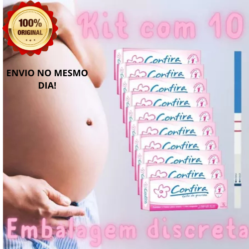 Kit's Teste De Gravidez Confira + Copo De Coleta - Resultado 1 Minuto - Embalagem Discreta (CADA CAIXA POSSUI 2 TESTES!)