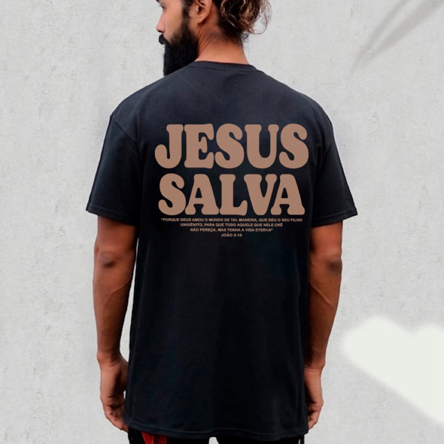 Camiseta Unissex Algodão Gospel Cristã Jesus Salva
