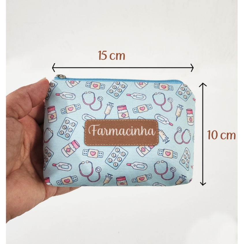 Necessaire Farmacinha Porta Remédio Estampada com Forro