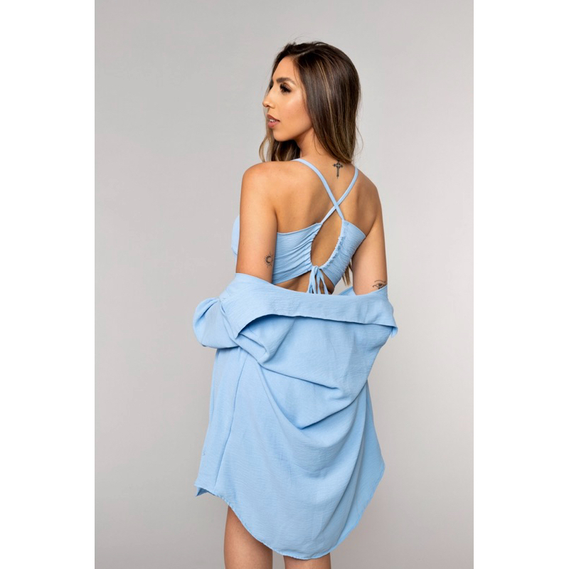 Trijunto, Top, Camisa e Short  Kimono Saída De Praia 3 Peças