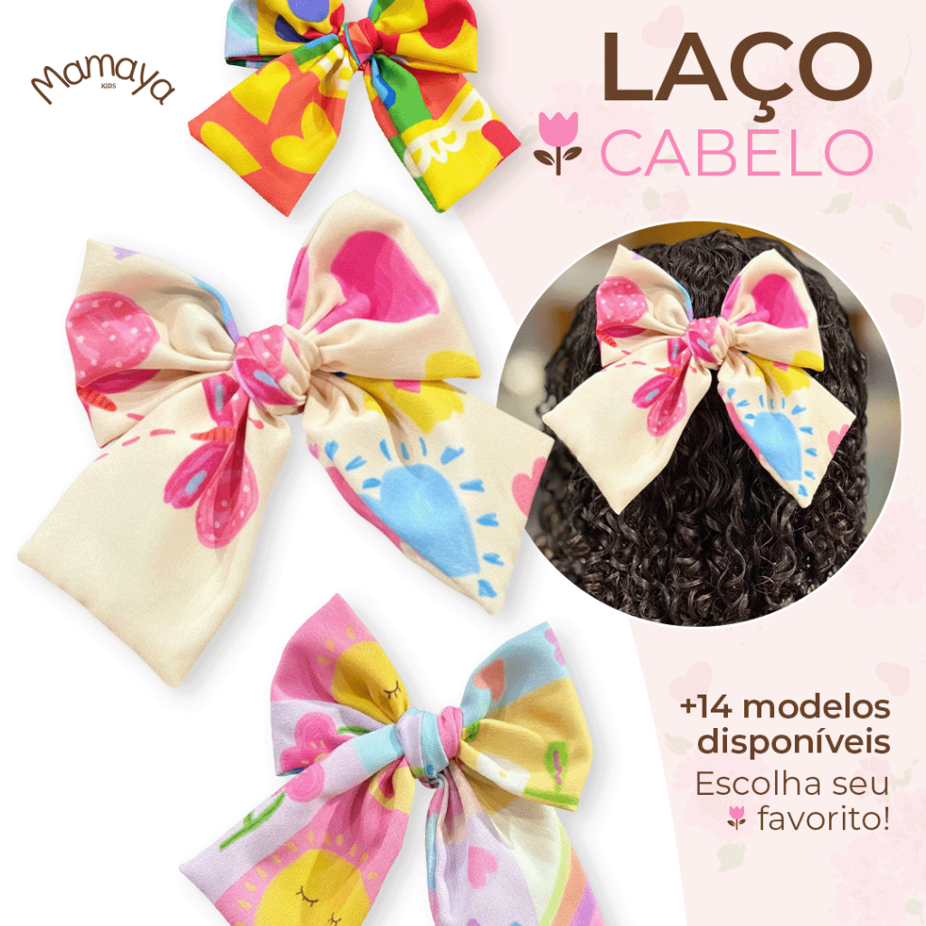Laço de Cabelo Infantil Menina Médio Colorido Presilha Boutique Acessório Premium Bebê Criança Escolar Festa em Oferta na Shopee