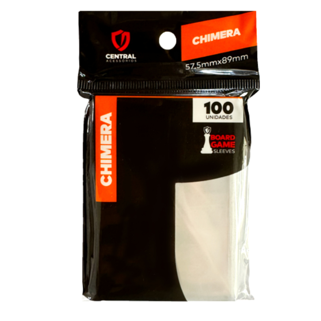 SLEEVE CHIMERA 57,5X89mm TRANSPARENTE CENTRAL 100UN BOARD GAME - THE MIND, entre outros.