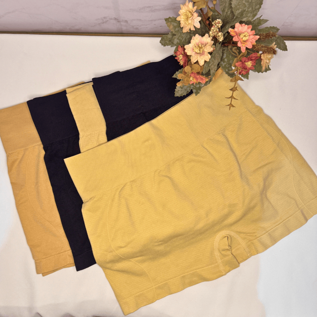 Kit Shortinho Cós Alto 7cm Poliamida Compressão Cueca Box Feminina Cintura Alta Empina Bumbum