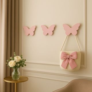 Gancho de Parede Borboleta Suporte para Toalhas e Roupas Fita Adesiva Rosa em Oferta na Shopee