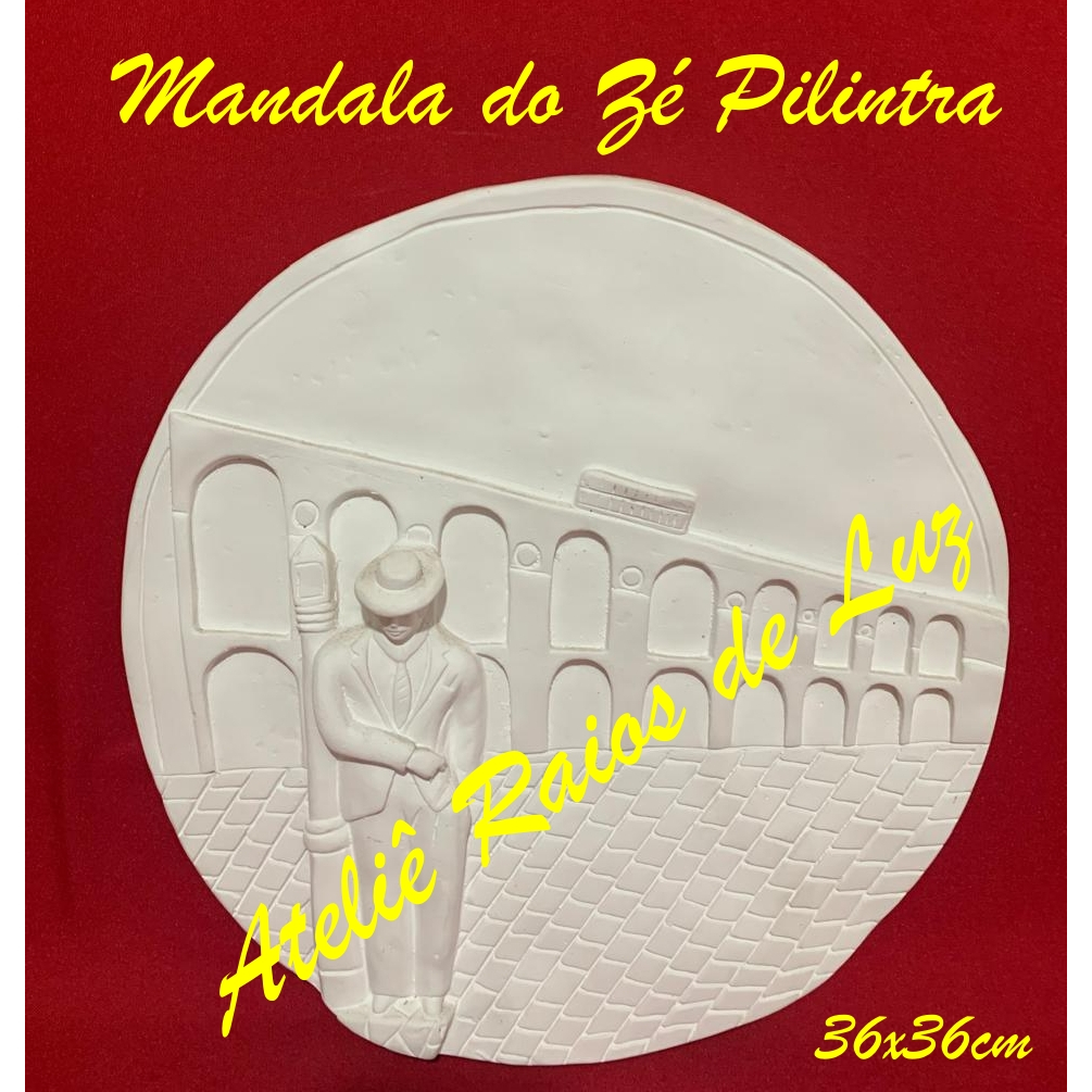 Mandala de Zé Pilintra em Gesso Cru – 36x36 cm – Umbanda e Candomblé em Oferta na Shopee