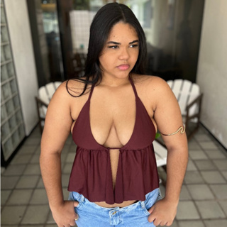 Cropped top Cortininha Reto Amarração Batinha Regulável Tendência Blogueira em Oferta na Shopee