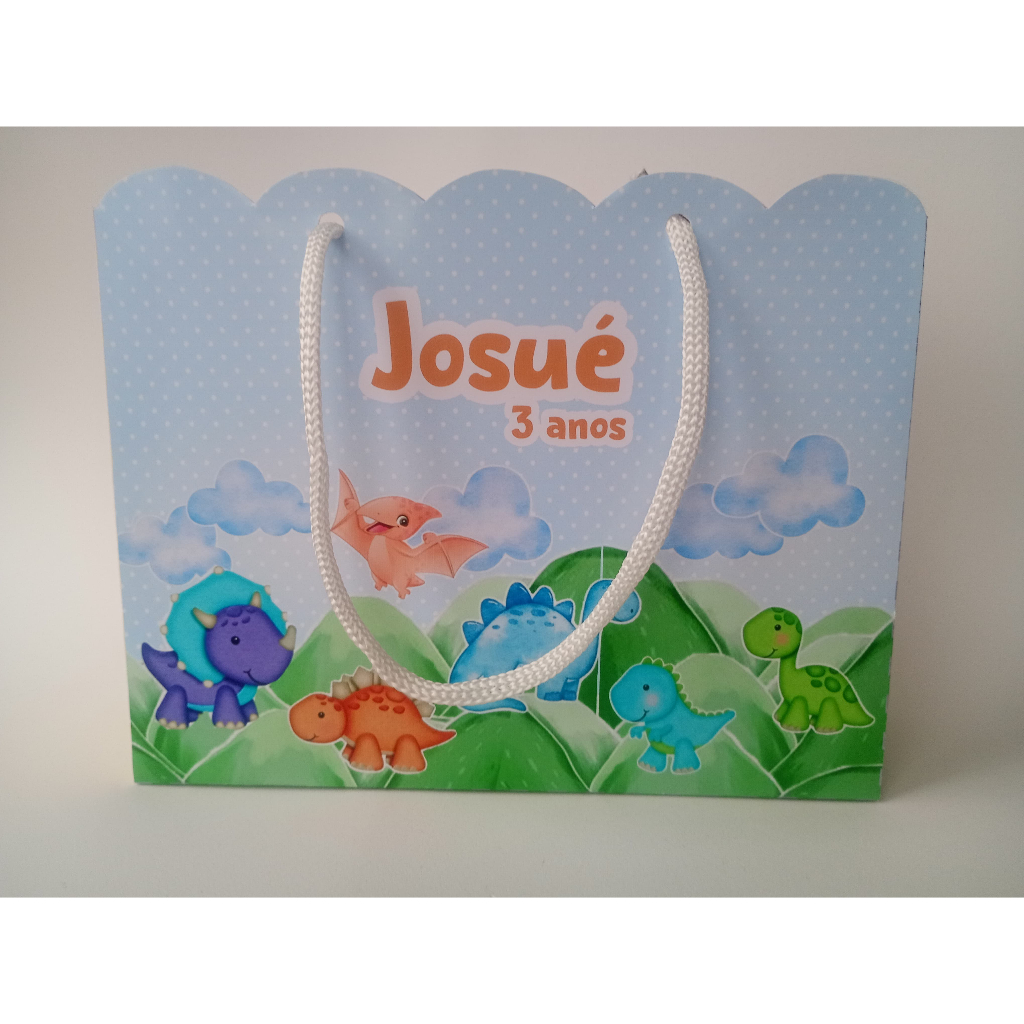 Sacolinha Personalizada para Lembrancinha Dinossauro | PEGUE E MONTE | Mimos| Aniversário Dino Baby