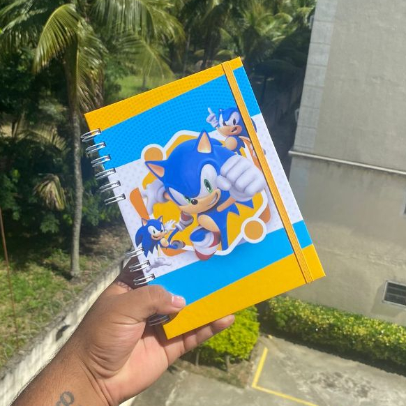 SONIC 3 2026 - Capa Dura , Anotações , 75g , Personalizado com nome. A5 - A6 em Oferta na Shopee
