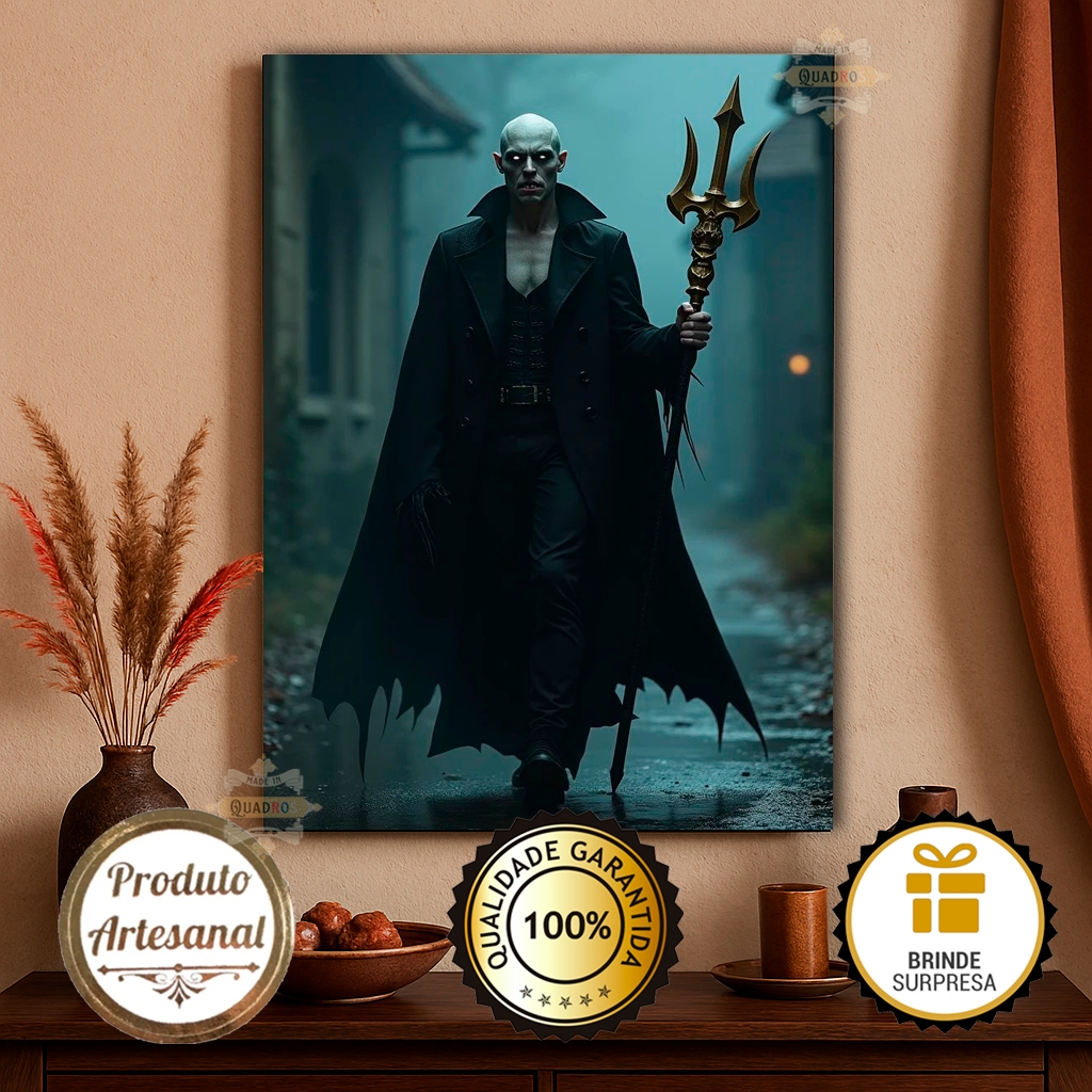 Quadro Decorativo Exu Morcego, Umbanda, Quimbanda, Candomblé, Conga, Altar, Assentamento, Magia