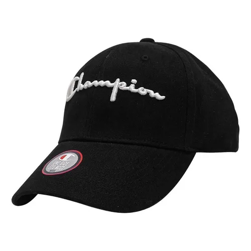 Boné Champion Aba Curva Classic Twill Script Heritage Preto/Branco