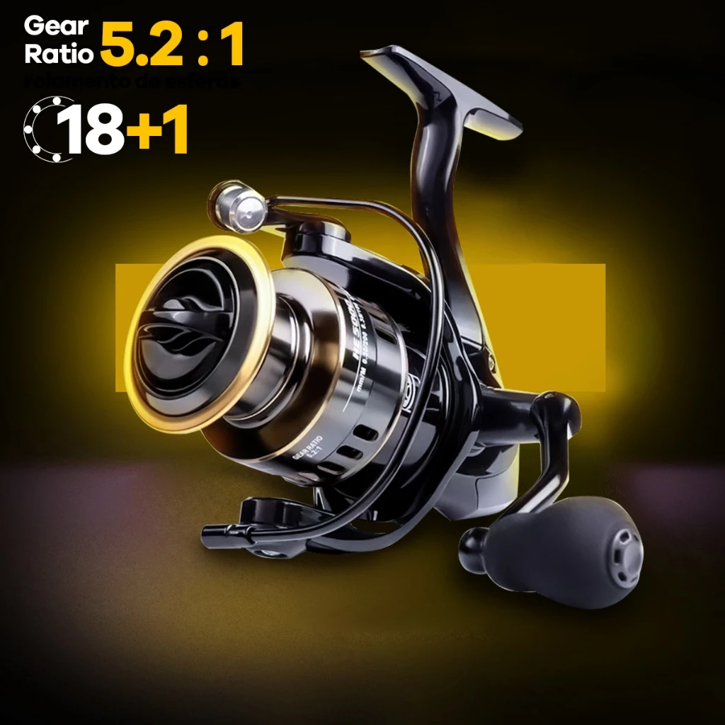 90kg Maximum Carretel De Pesca De Resistência 18 1BB 5 : 2 1Metal Isca（ Mão Esquerda Para A Direita）