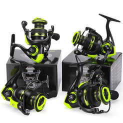 70KG Molinete De Pesca Carretel De Pesca 5.2 : 1 Giratório 1000-7000 Com Cabo EVA Amarelo Escuro