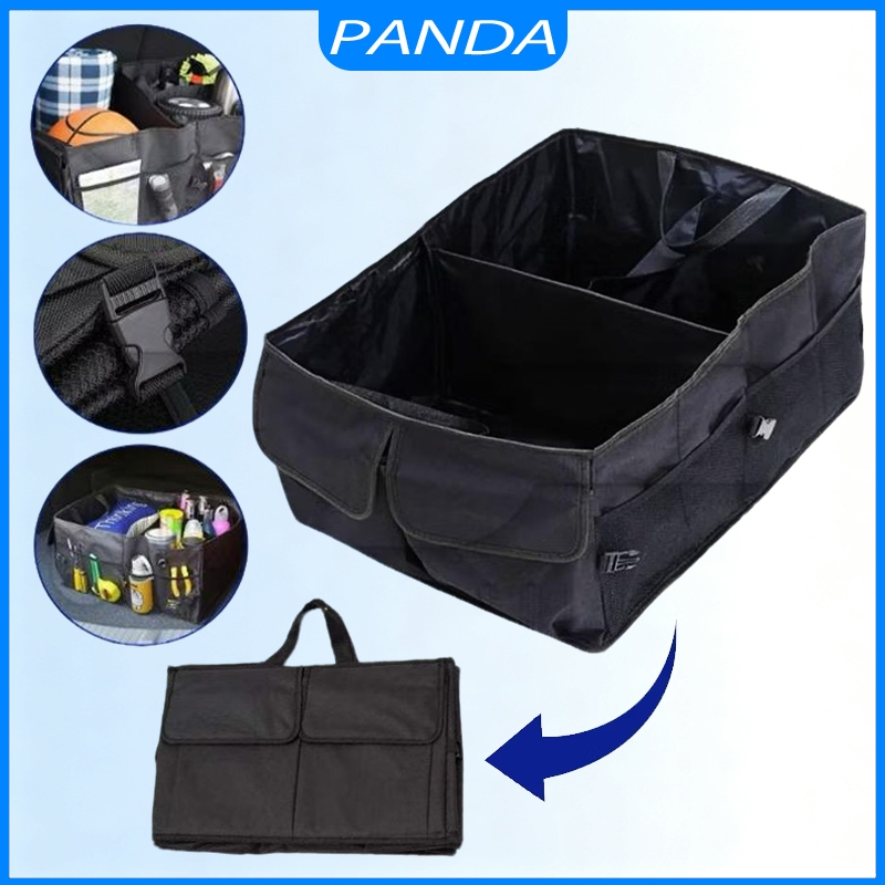 caixa de armazenamento/organização para carro no porta-malas, usada para organizar roupas e objetos na viagem