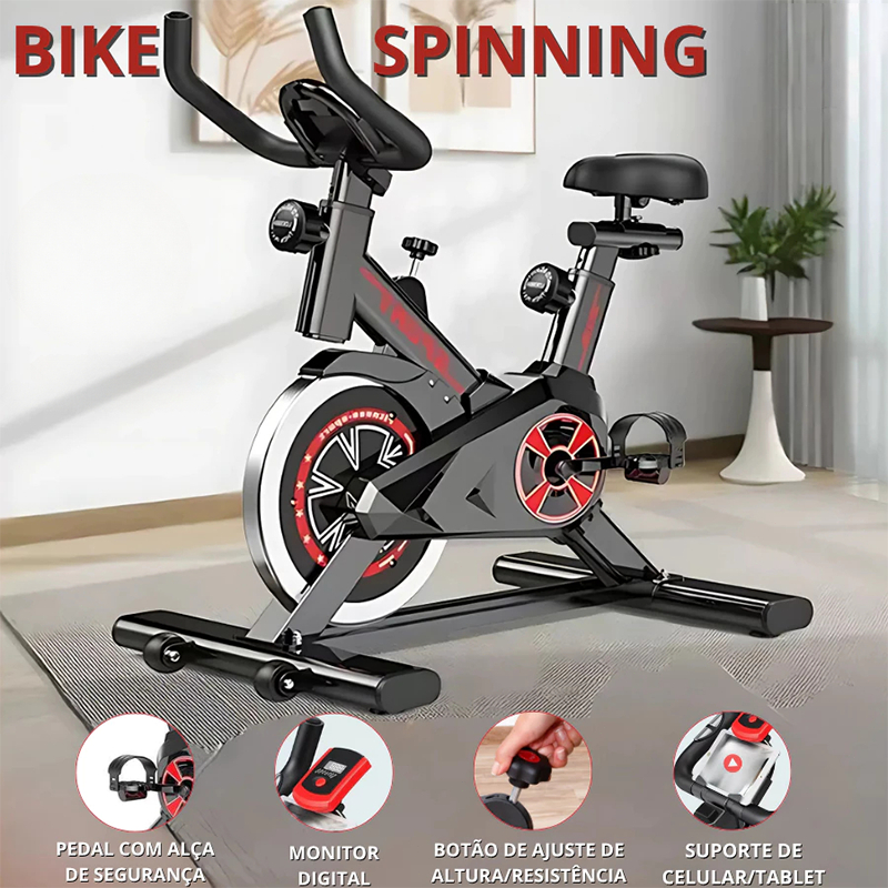 Bicicleta Bike Ergometrica Spinning Academia Fitness Profissional Spinning Roda 120kg -V3