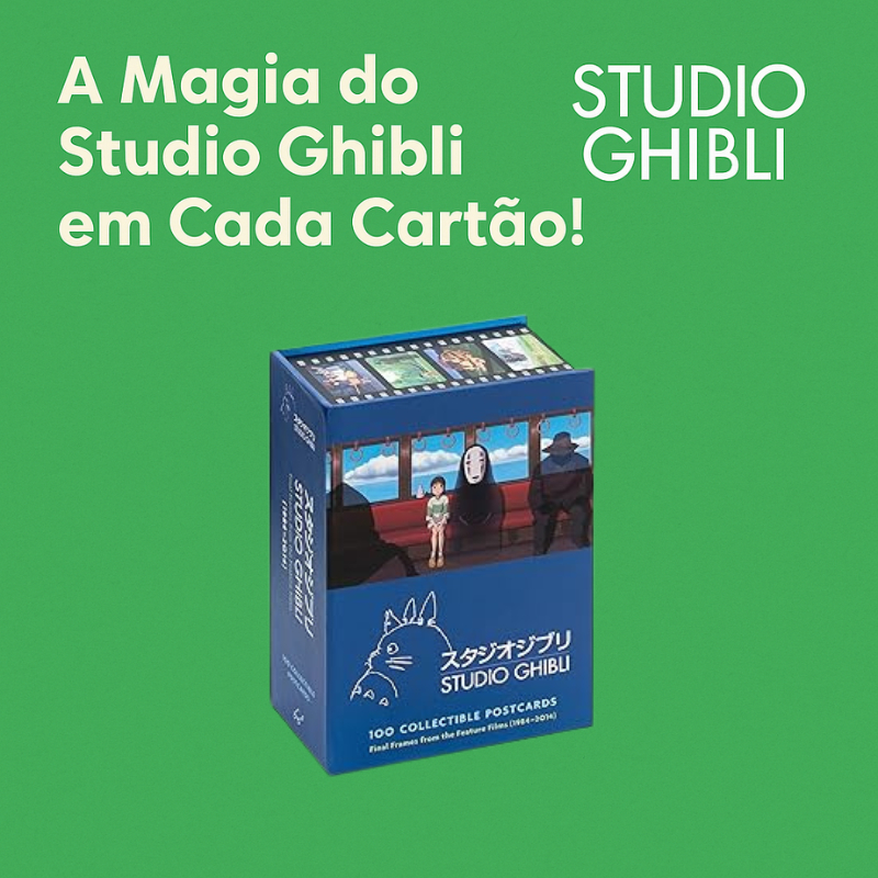Studio Ghibli Cartões Postais Colecionáveis – 100 Imagens de Filmes Clássicos
