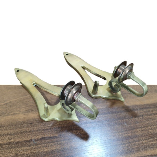 Par Arandelas Bronze Porta Vela Antiguidade 28x12x10cm 600g