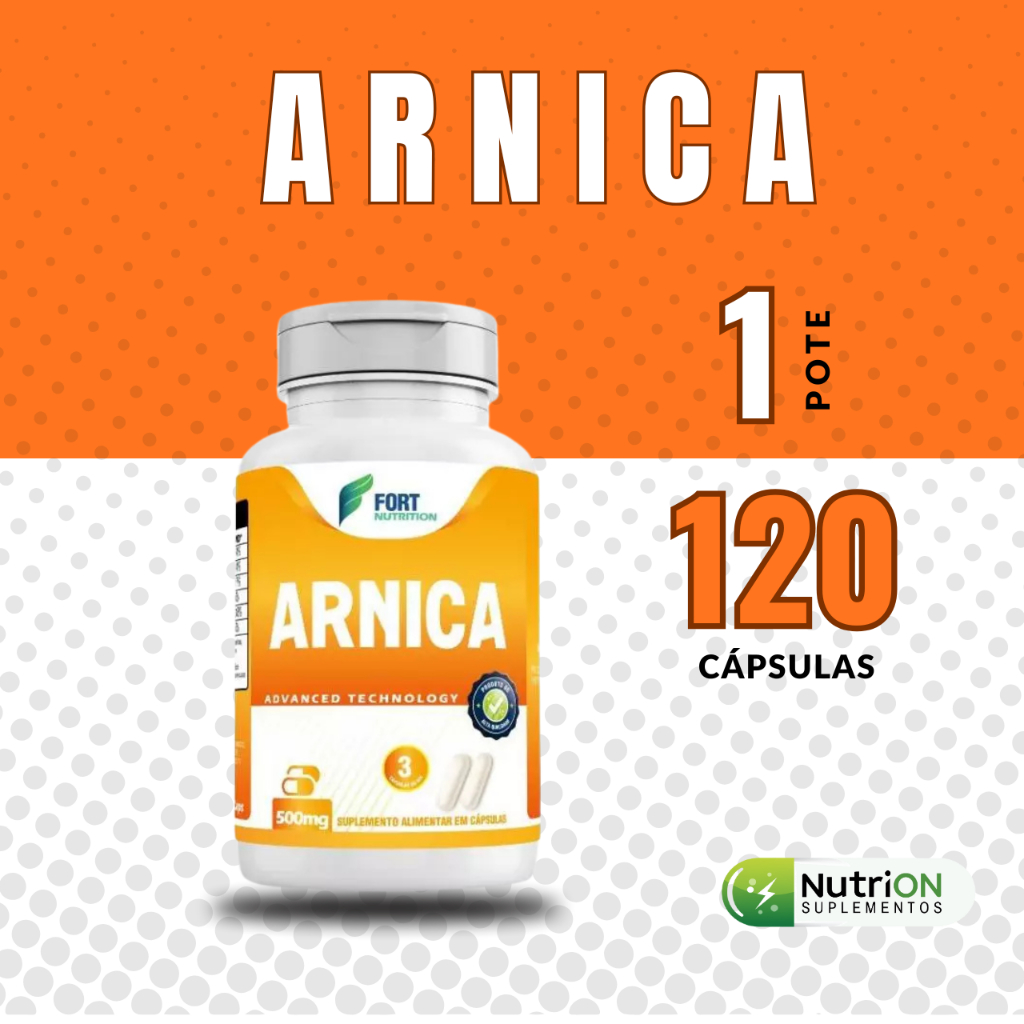 Arnica em Cápsulas Fort Nutrition – Extrato Natural 500mg | 120 Cápsulas