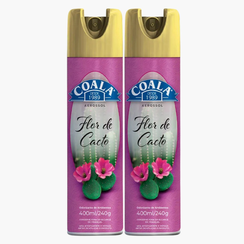 Kit 2x Odorizante de Ambientes Coala Flor de Cacto 400ml – Fragrância Floral, Leve e Sofisticada