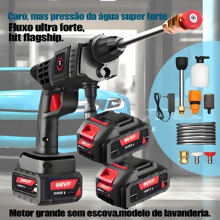 Máquina Limpeza Alta Pressão 990 PSI: Portátil (Bateria 3.0Ah), Nozzle 6 em 1. Para Carro, Pisos, Cercas, Paredes. em Oferta na Shopee