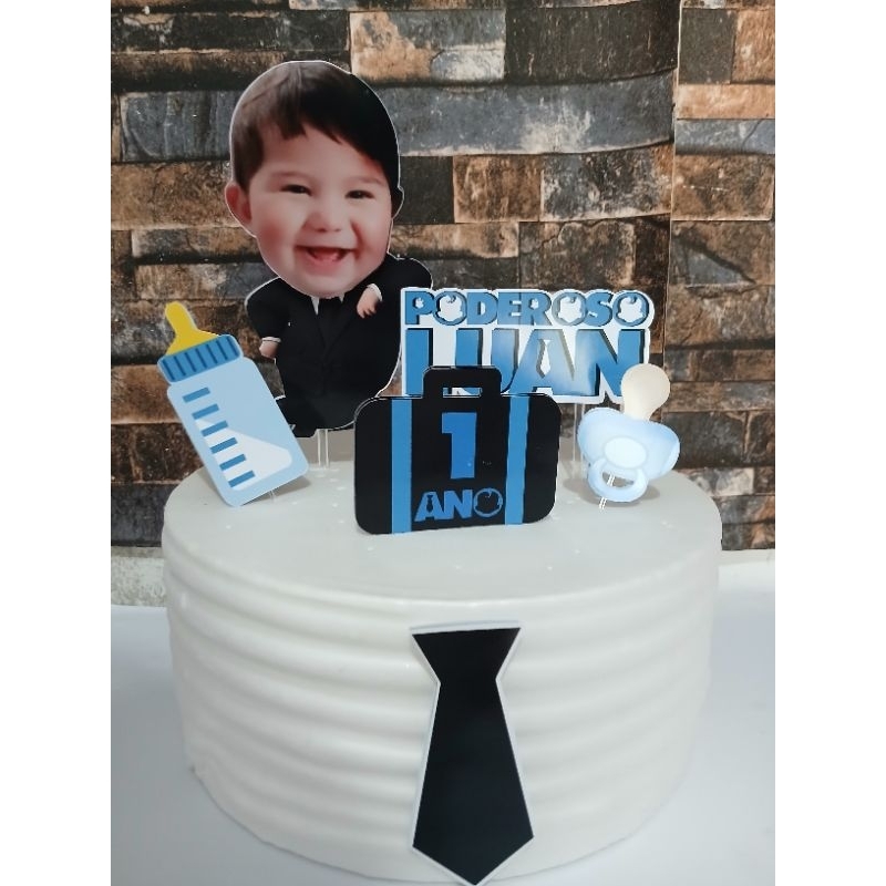 Topo de bolo Poderoso Chefinho Personalizado com foto do bebe - rostinho do bebe - Topper de bolo - Decoração de bolo