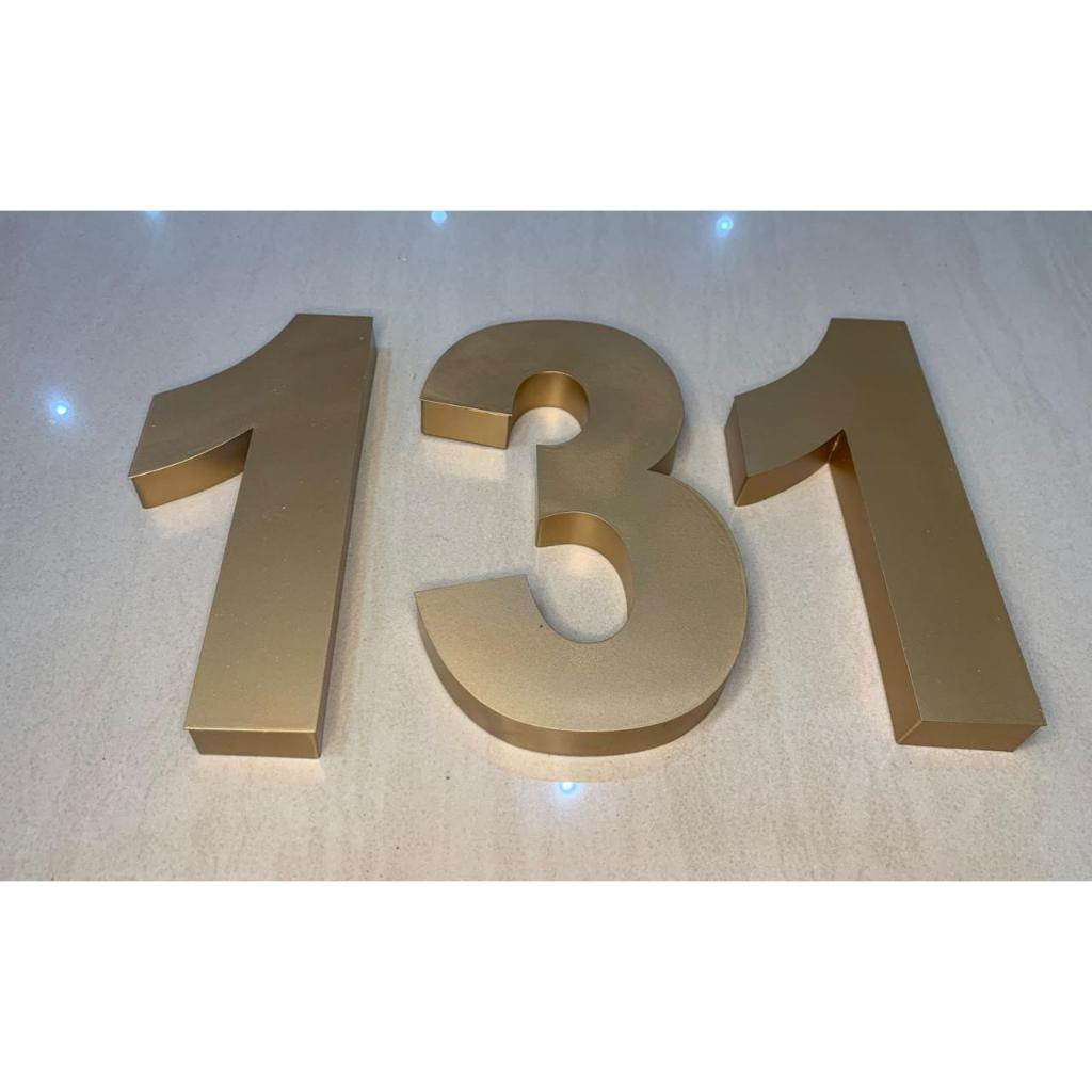 Kit / 2 Números Residencial  em Aço Inox 20cm Dourado em Oferta na Shopee