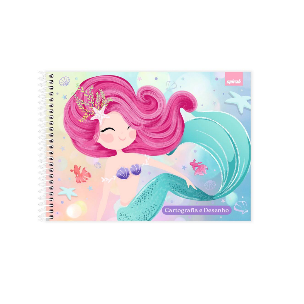 Caderno de cartografia e desenho, Capa dura, 80 folhas, Sereia 2026 -Spital