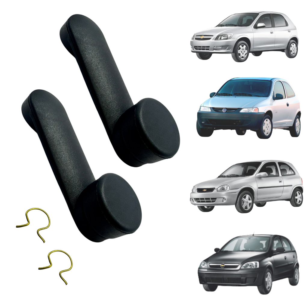 Manivela Do Vidro Porta Corsa ou Celta 1994 a 2016 cor Preta + Trava em Oferta na Shopee
