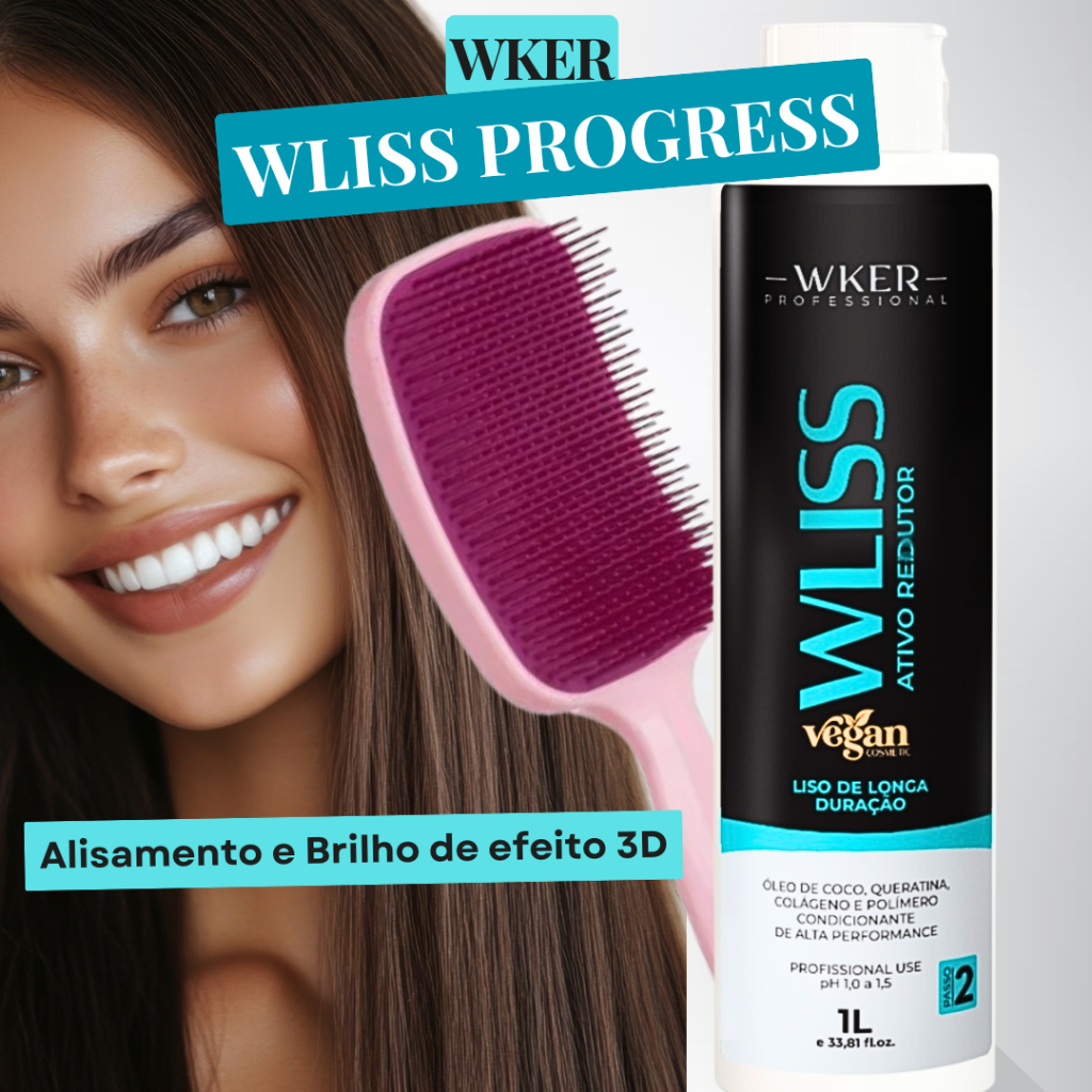 Progressiva Reconstrutora Orgânica Wliss Vegan WKER 1litro - Liso Profissional