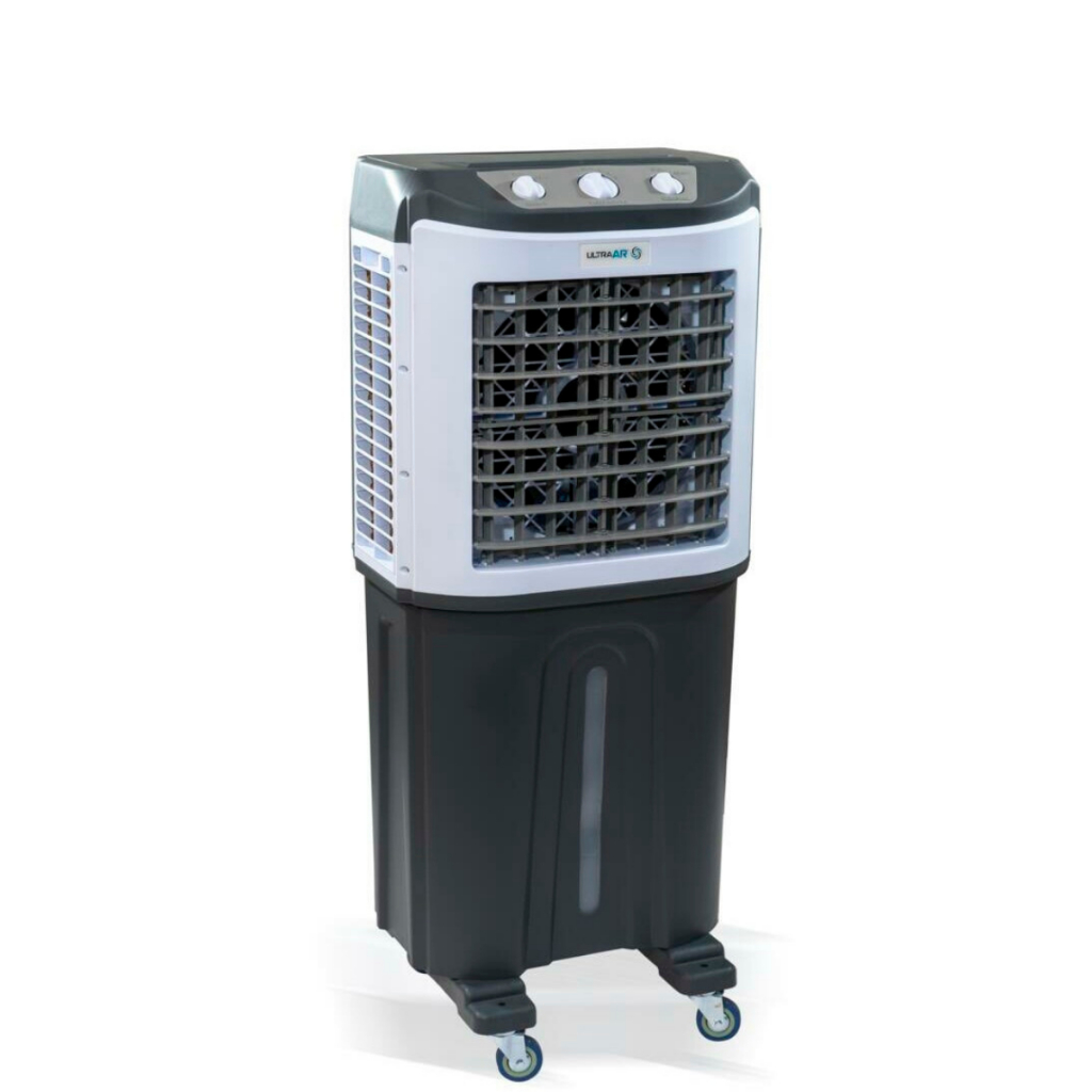 Climatizador Ar Frio Industrial Ultraar Ultra 75 Rodinha 220v Cor Branco Com Cinza 75 Litros 150W Portátil Evaporativo