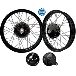 Roda Par Ybr Factor Preto Tork Cubo Tambor Raios Inox+ Peças