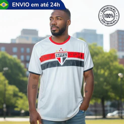 Camiseta São Paulo Masculina Torcedor Lançamento Oficial 2025 Licenciada Original Oficial Tricolor