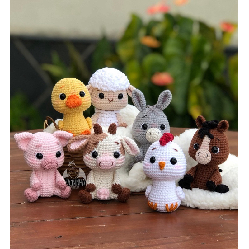 Mini Bichinhos Fazendinha em amigurumi