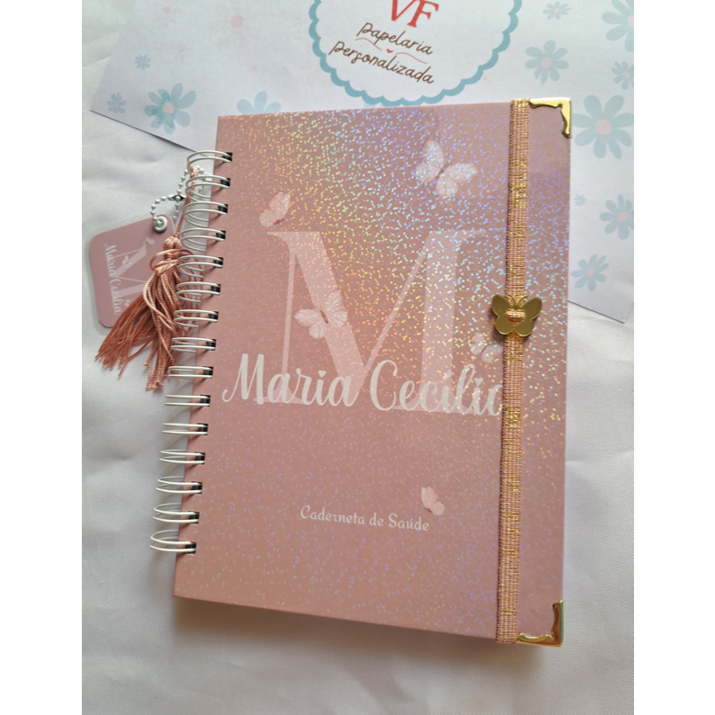 Caderneta de vacinação menina personalizada, folhas de 120gr(mais grossas). em Oferta na Shopee